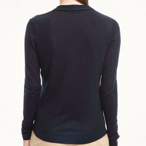 J. Crew Shawl Collar V Neck Sweater Women’s Medium Black - Picture 2 of 9